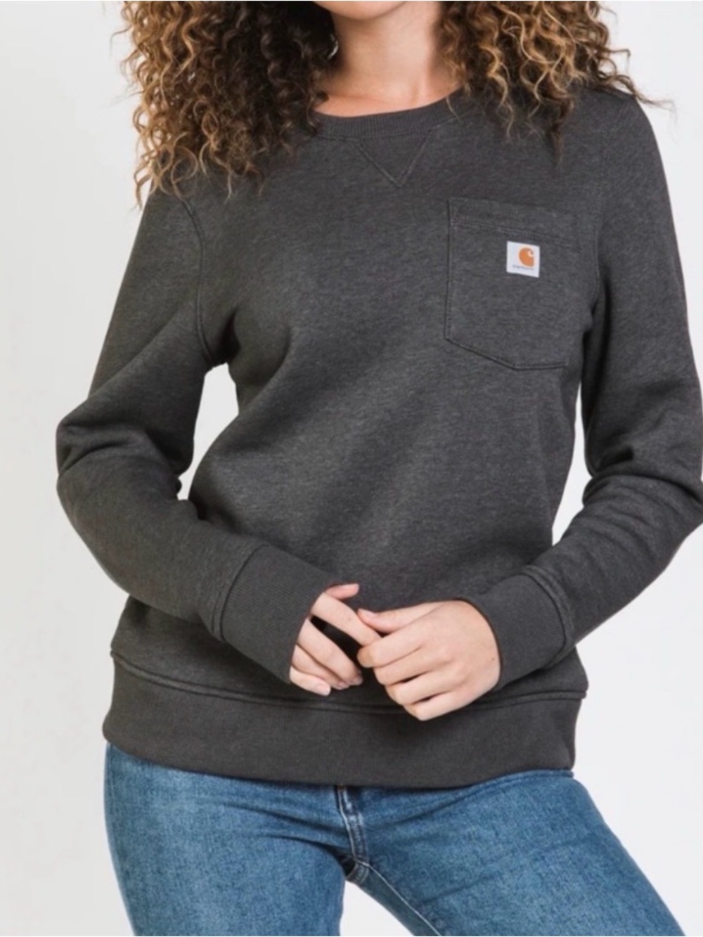 Carhartt Relaxed Fit Crewneck Sweatshirt Gray Womens Medium 8-10